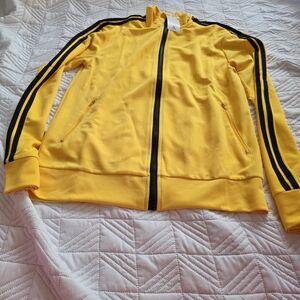 Yellow Track Jacket with Black Stripes Size Small NWT